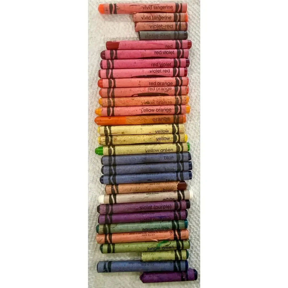 Vintage Crayola Crayons Large Lot Bundle Used Retired Colors Collection